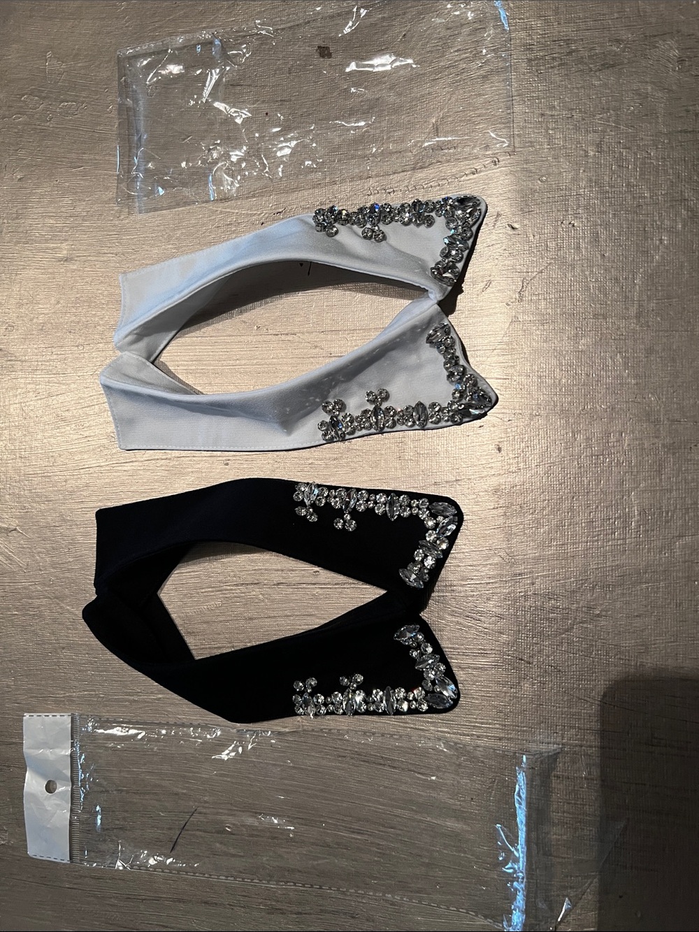 Rhinestone black & white collars